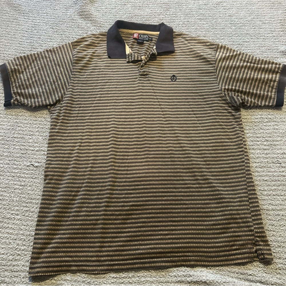 CHAPS Ralph Lauren Vintage 90s Men's Striped Polo Shirt XXL